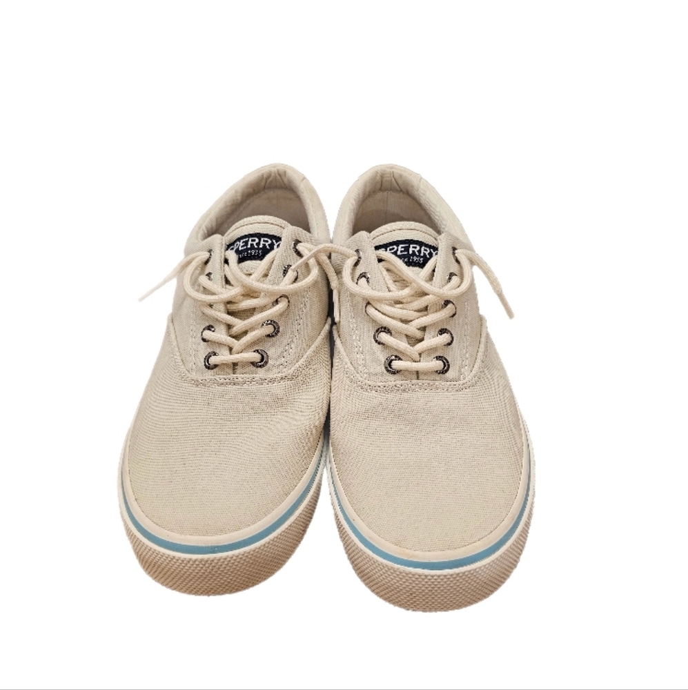 Sperry Beige Canvas Men's Shoes like new